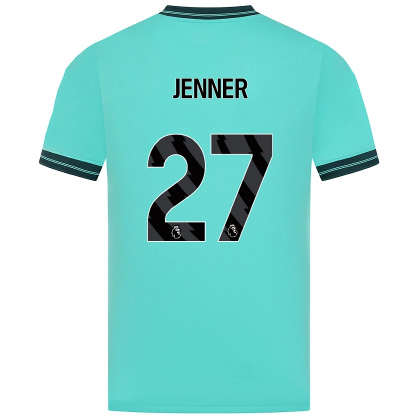 Danxen Homem Camisola Abbi Jenner #27 Azul Celeste Verde Alternativa 2025/26 Camisa