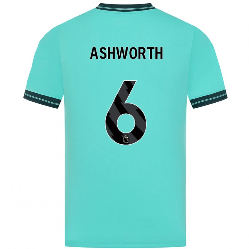Danxen Homem Camisola Finn Ashworth #6 Azul Celeste Verde Alternativa 2025/26 Camisa