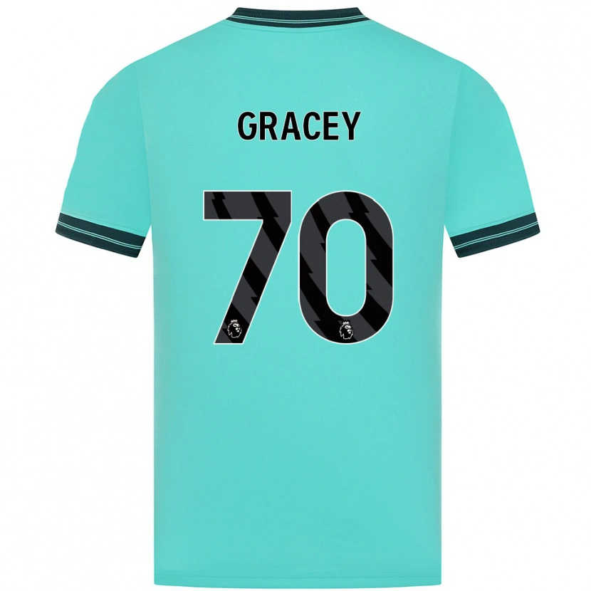 Danxen Homem Camisola Josh Gracey #70 Azul Celeste Verde Alternativa 2025/26 Camisa