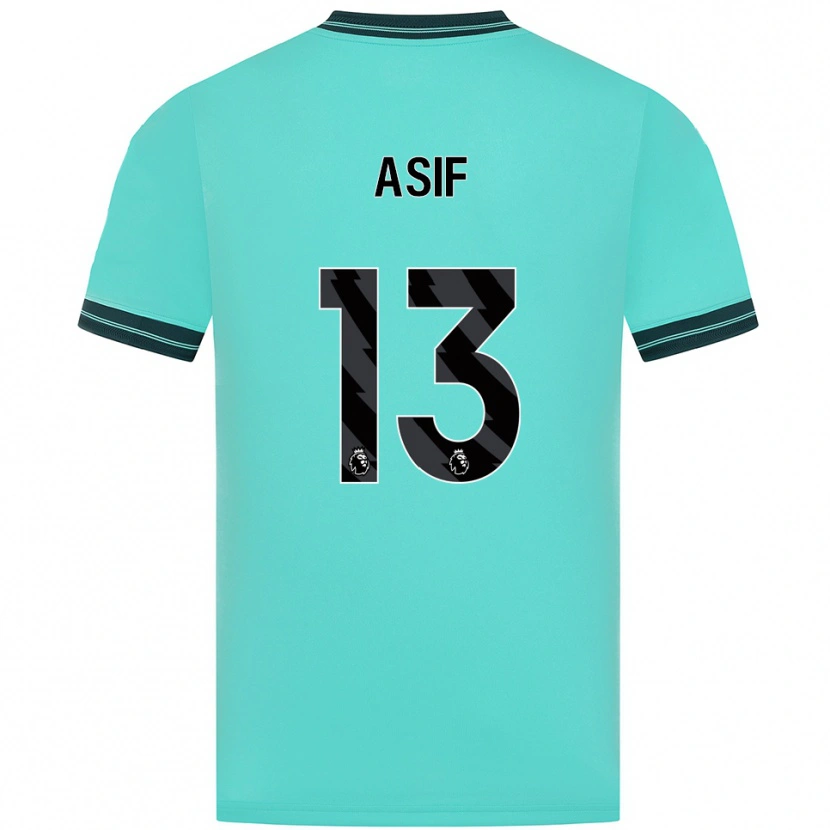 Danxen Homem Camisola Daston Asif #13 Azul Celeste Verde Alternativa 2025/26 Camisa
