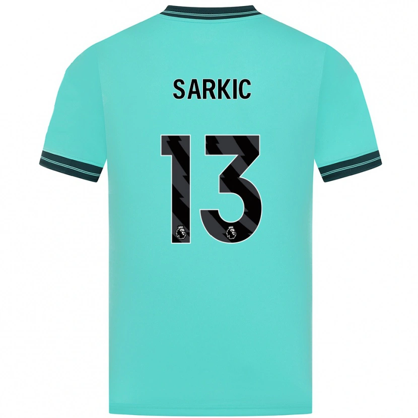 Danxen Homem Camisola Matija Sarkic #13 Azul Celeste Verde Alternativa 2025/26 Camisa