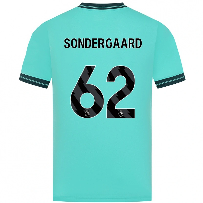 Danxen Homem Camisola Andreas Sondergaard #62 Azul Celeste Verde Alternativa 2025/26 Camisa