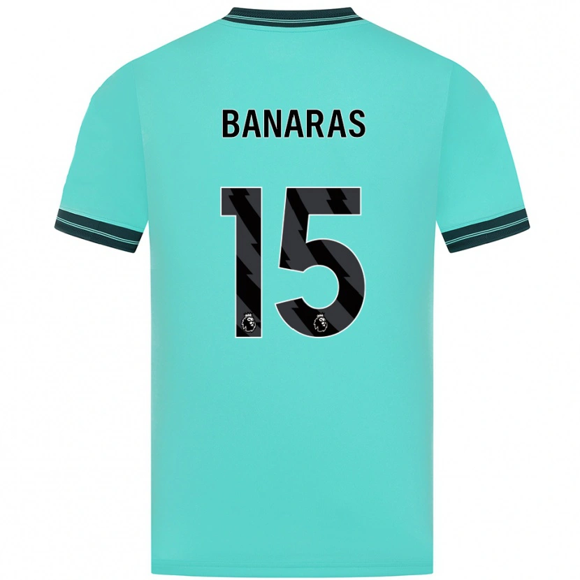 Danxen Homem Camisola Layla Banaras #15 Azul Celeste Verde Alternativa 2025/26 Camisa