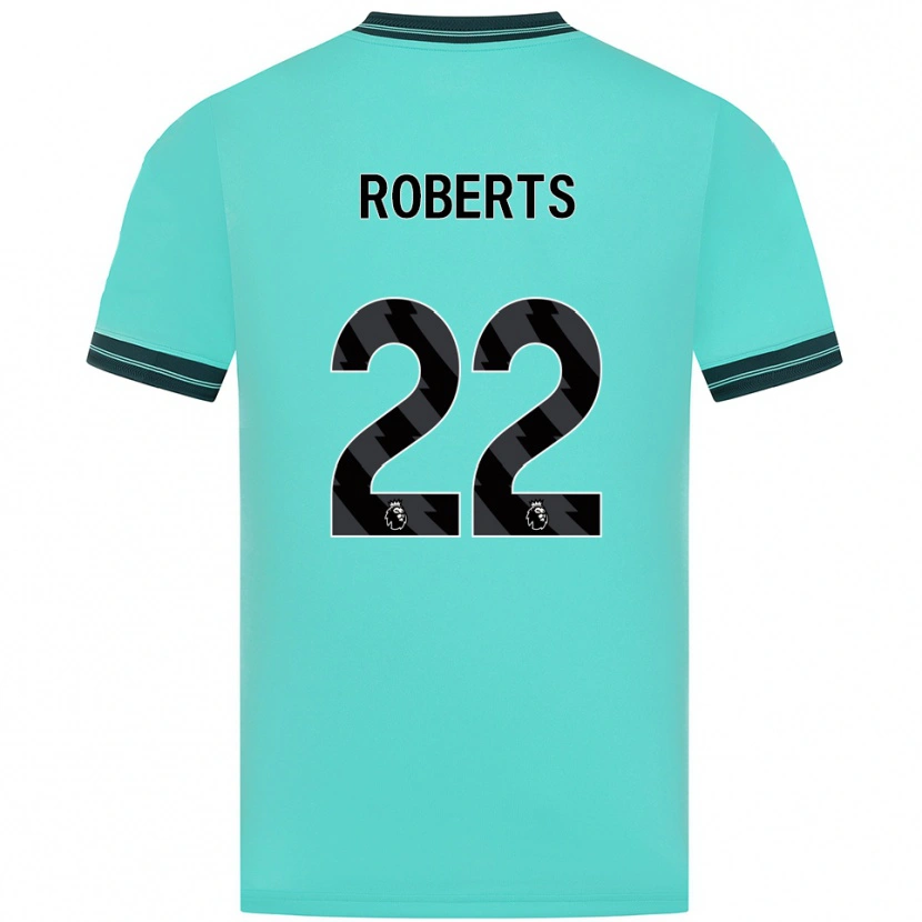 Danxen Homem Camisola Beth Roberts #22 Azul Celeste Verde Alternativa 2025/26 Camisa