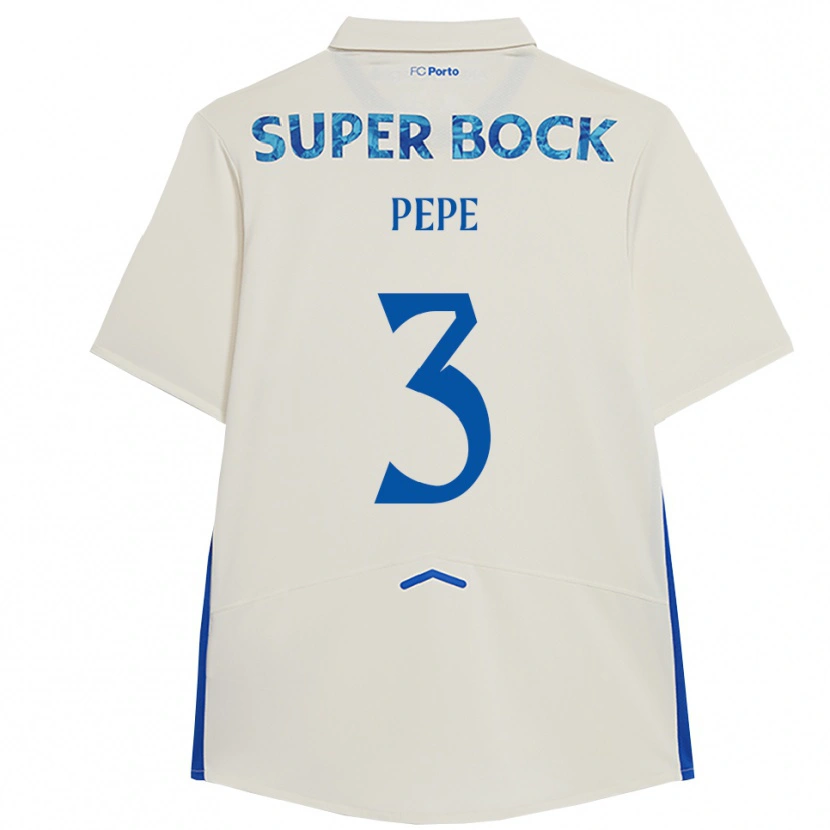 Danxen Homem Camisola Pepe #3 Branco Azul Terceiro 2025/26 Camisa