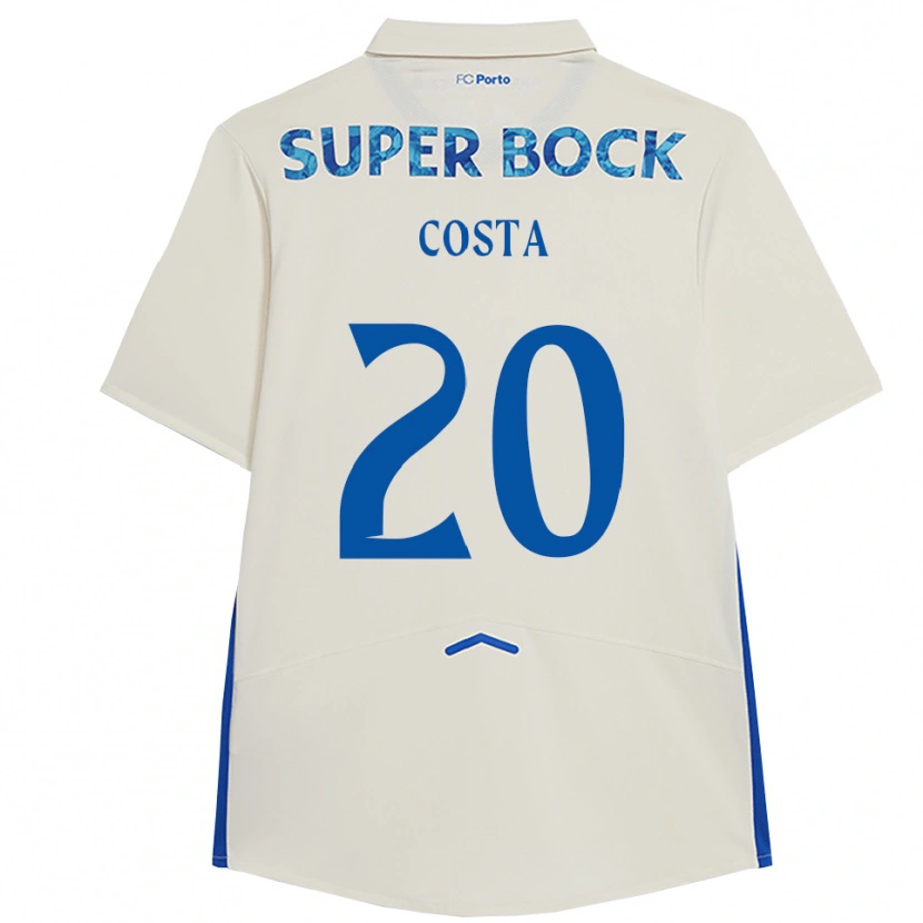 Danxen Homem Camisola Alberto Costa #20 Branco Azul Terceiro 2025/26 Camisa