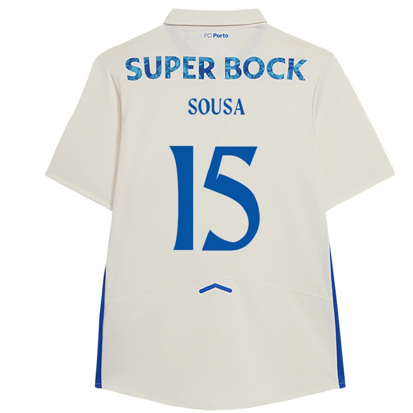 Danxen Homem Camisola Vasco Sousa #15 Branco Azul Terceiro 2025/26 Camisa