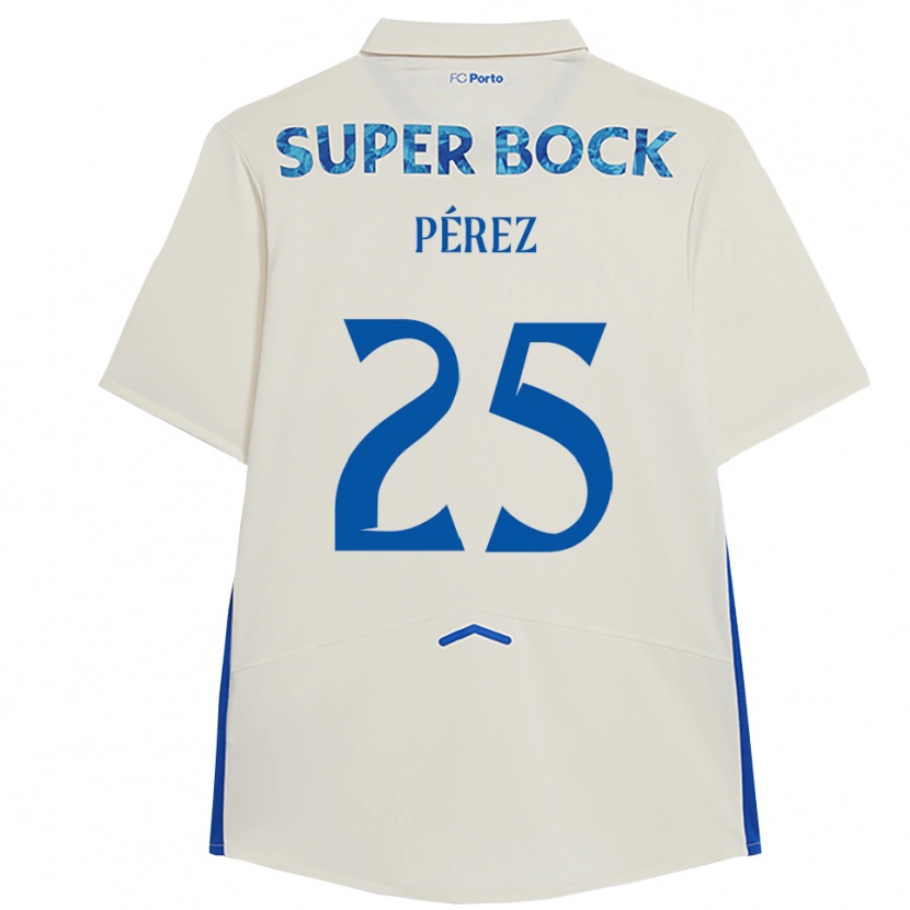 Danxen Homem Camisola Tomás Pérez #25 Branco Azul Terceiro 2025/26 Camisa