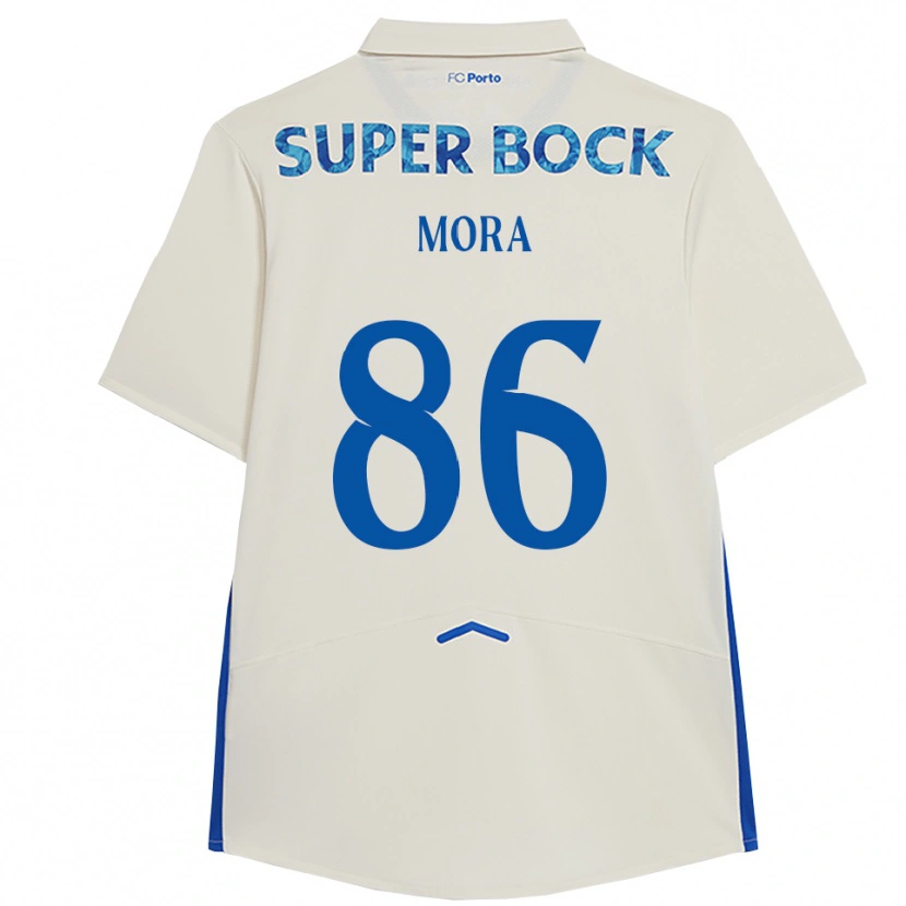 Danxen Homem Camisola Rodrigo Mora #86 Branco Azul Terceiro 2025/26 Camisa
