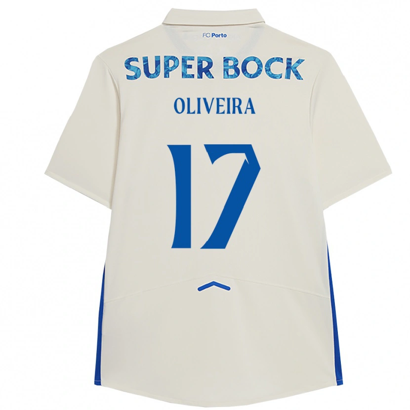 Danxen Homem Camisola Inês Oliveira #17 Branco Azul Terceiro 2025/26 Camisa