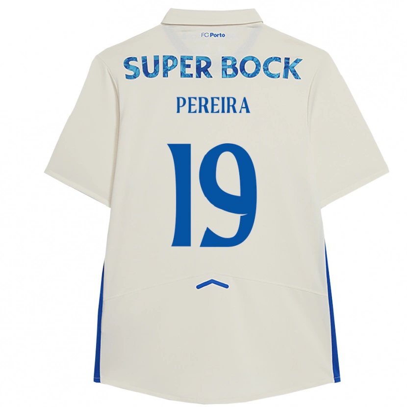 Danxen Homem Camisola João Pereira #19 Branco Azul Terceiro 2025/26 Camisa