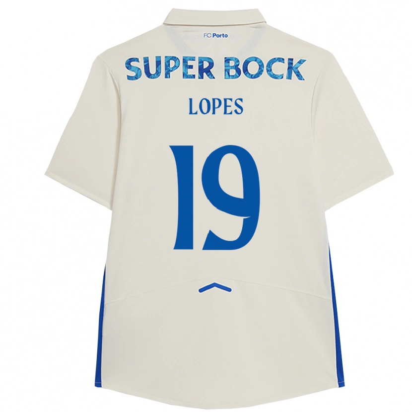 Danxen Homem Camisola João Lopes #19 Branco Azul Terceiro 2025/26 Camisa