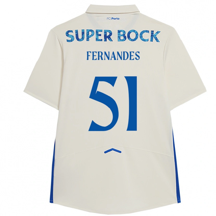 Danxen Homem Camisola Diogo Fernandes #51 Branco Azul Terceiro 2025/26 Camisa