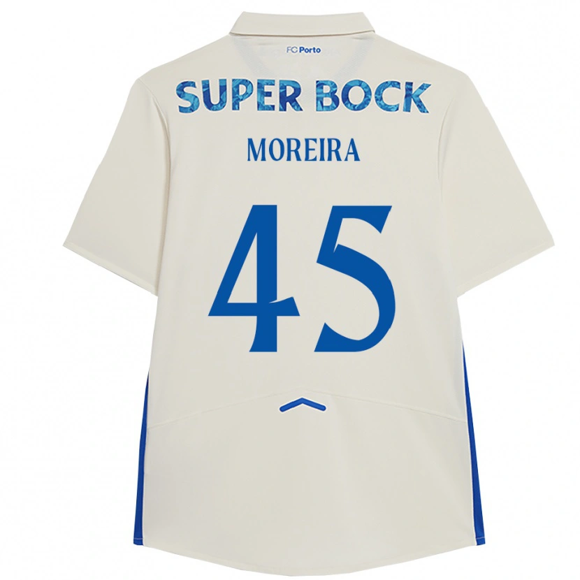 Danxen Homem Camisola João Moreira #45 Branco Azul Terceiro 2025/26 Camisa