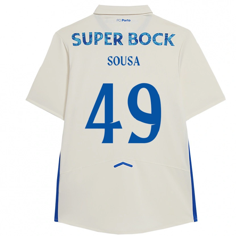 Danxen Homem Camisola Gonçalo Sousa #49 Branco Azul Terceiro 2025/26 Camisa