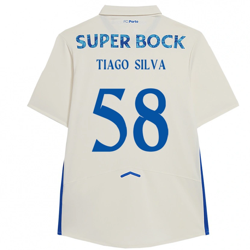 Danxen Homem Camisola Tiago Silva #58 Branco Azul Terceiro 2025/26 Camisa