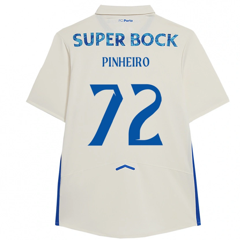 Danxen Homem Camisola Rodrigo Pinheiro #72 Branco Azul Terceiro 2025/26 Camisa