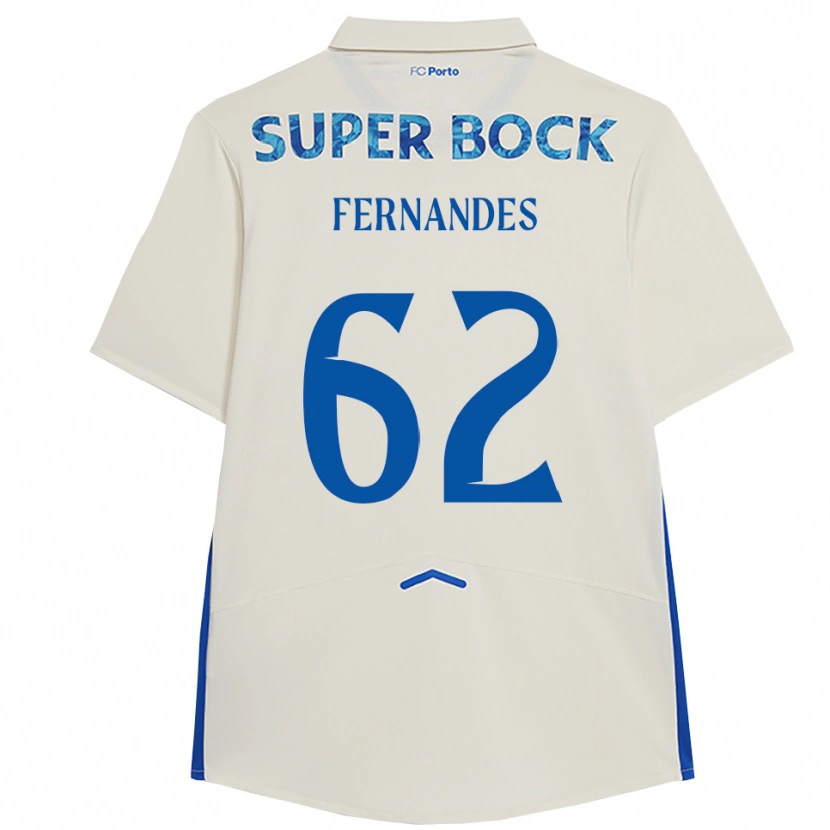 Danxen Homem Camisola Rodrigo Fernandes #62 Branco Azul Terceiro 2025/26 Camisa