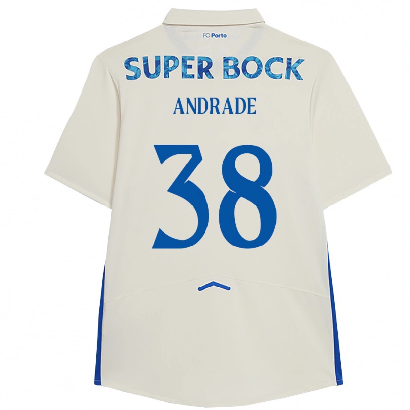 Danxen Homem Camisola Fernando Andrade #38 Branco Azul Terceiro 2025/26 Camisa