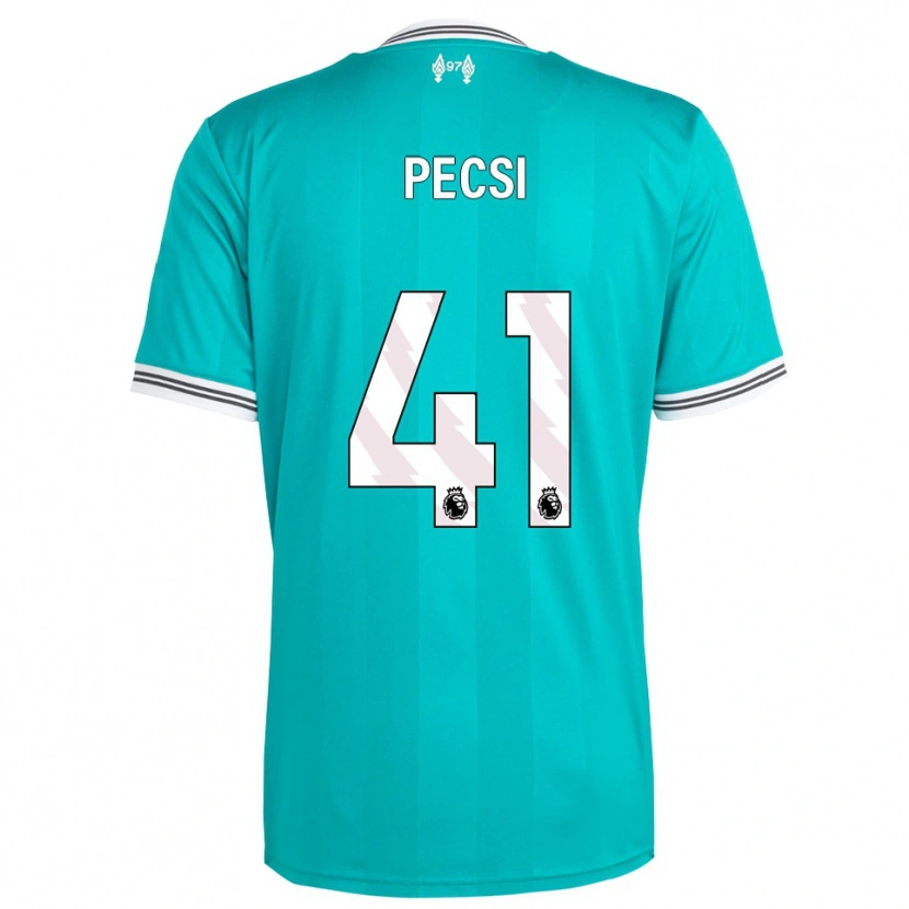 Danxen Homem Camisola Ármin Pécsi #41 Verde Branco Terceiro 2025/26 Camisa