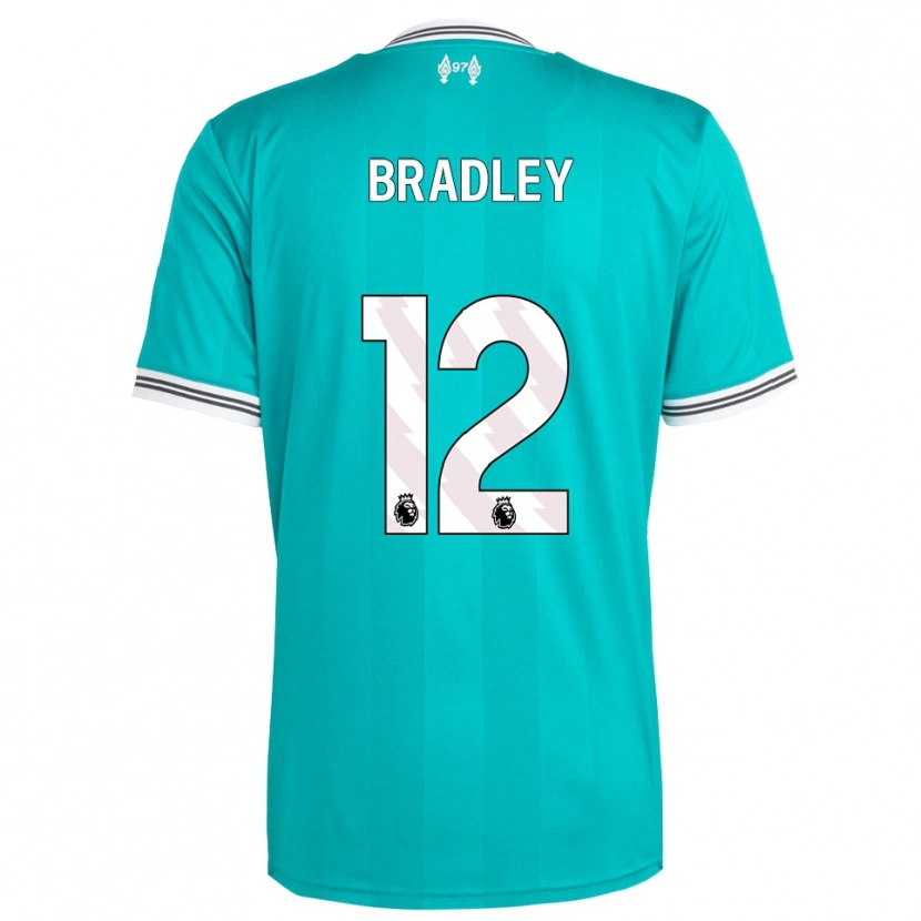 Danxen Homem Camisola Conor Bradley #12 Verde Branco Terceiro 2025/26 Camisa