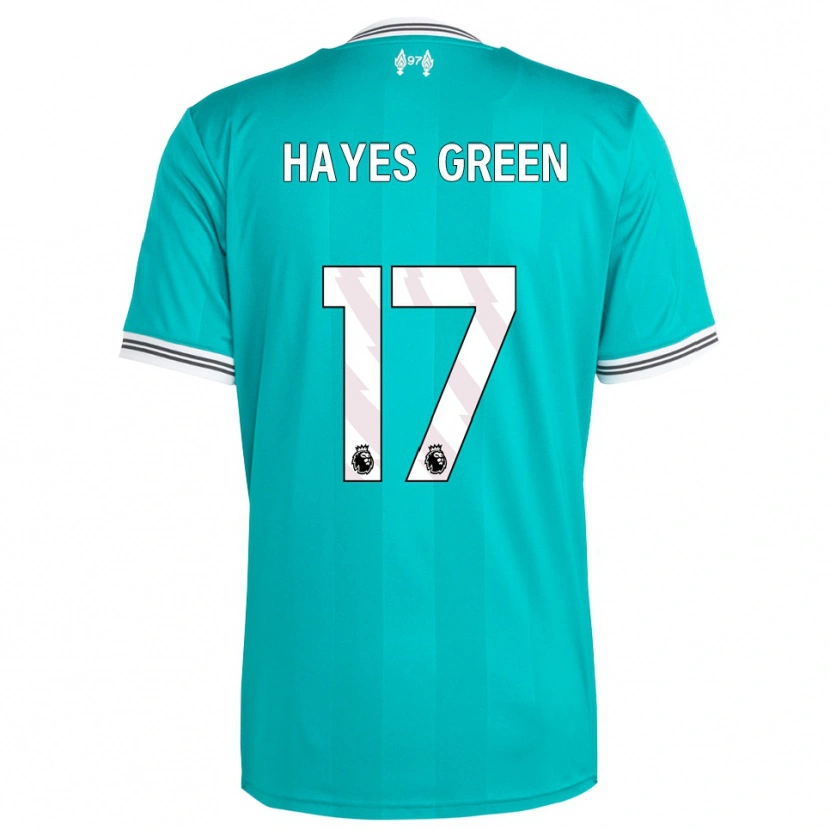 Danxen Homem Camisola Charlie Hayes-Green #17 Verde Branco Terceiro 2025/26 Camisa