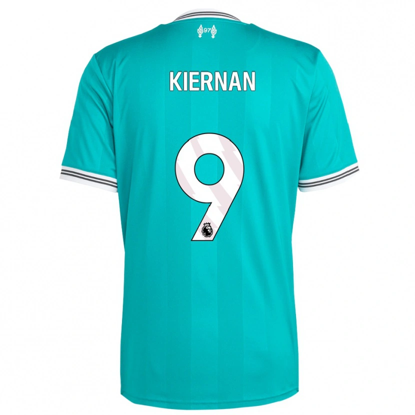 Danxen Homem Camisola Leanne Kiernan #9 Verde Branco Terceiro 2025/26 Camisa