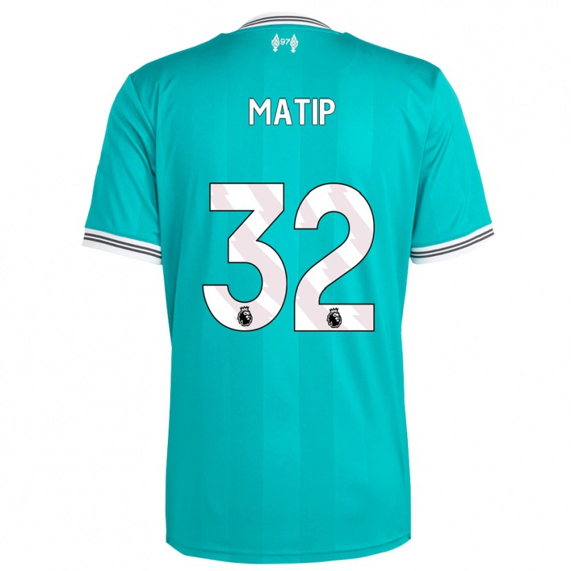 Danxen Homem Camisola Joel Matip #32 Verde Branco Terceiro 2025/26 Camisa
