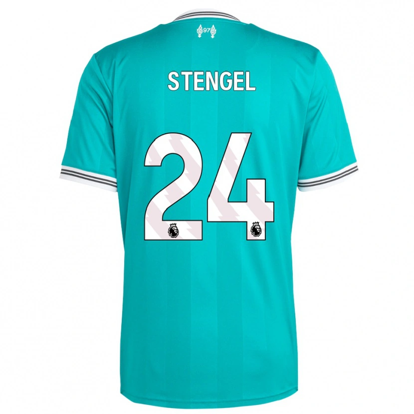 Danxen Homem Camisola Katie Stengel #24 Verde Branco Terceiro 2025/26 Camisa