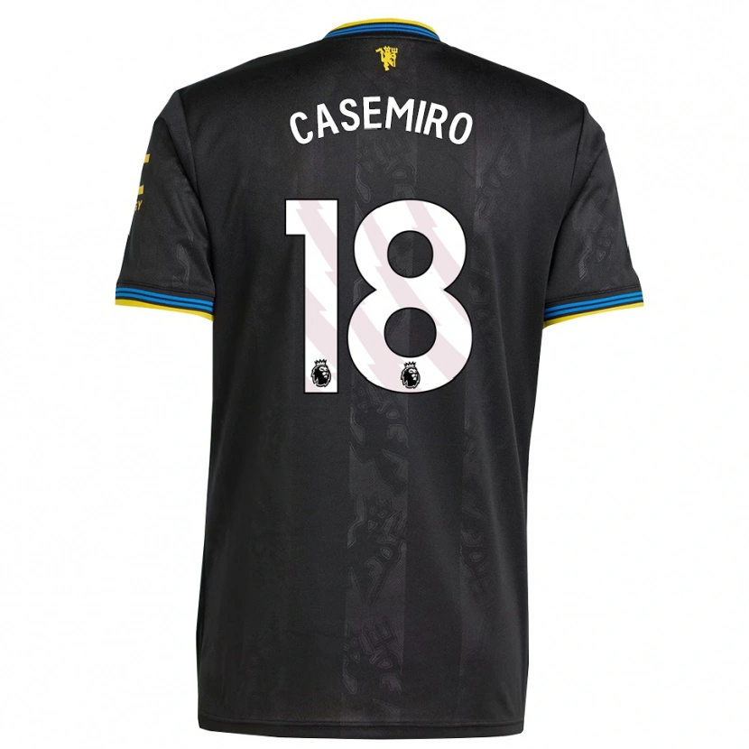 Danxen Homem Camisola Casemiro #18 Preto Amarelo Azul Terceiro 2025/26 Camisa