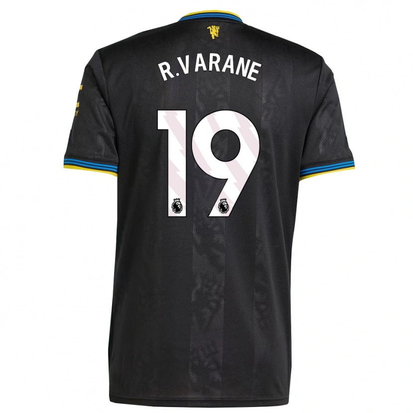 Danxen Homem Camisola Raphael Varane #19 Preto Amarelo Azul Terceiro 2025/26 Camisa