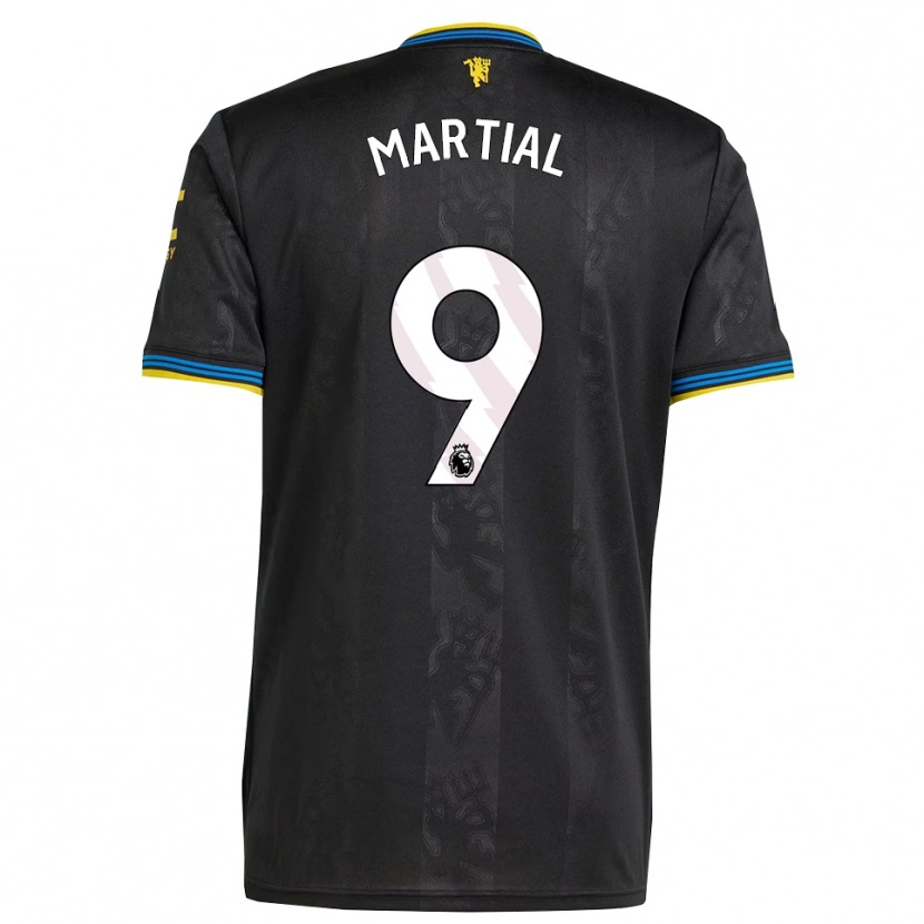 Danxen Homem Camisola Anthony Martial #9 Preto Amarelo Azul Terceiro 2025/26 Camisa