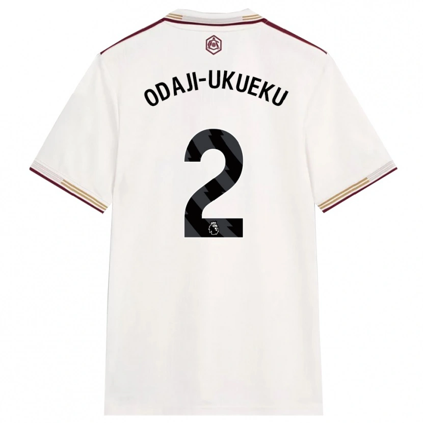 Danxen Homem Camisola Theo Odaji-Ukueku #2 Branco Sujo Borgonha Terceiro 2025/26 Camisa