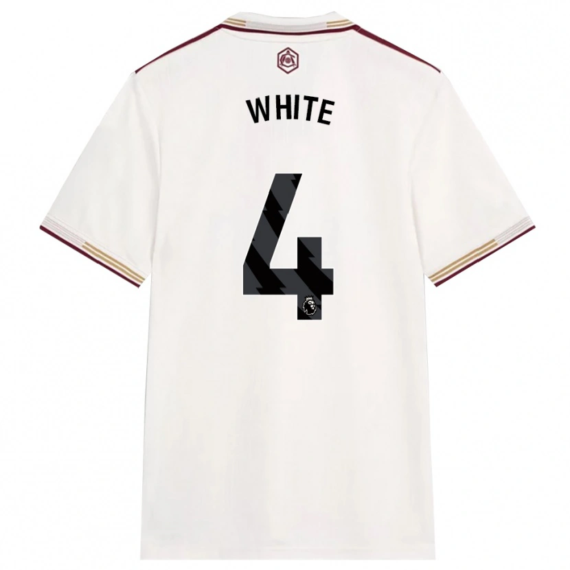 Danxen Homem Camisola Ben White #4 Branco Sujo Borgonha Terceiro 2025/26 Camisa