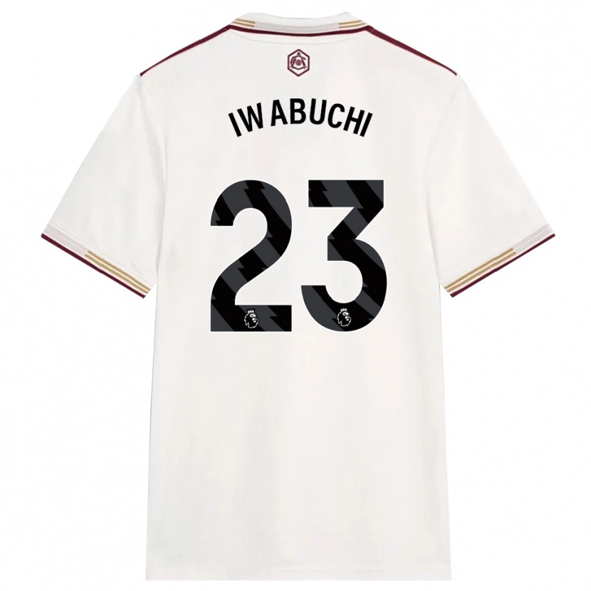 Danxen Homem Camisola Mana Iwabuchi #23 Branco Sujo Borgonha Terceiro 2025/26 Camisa