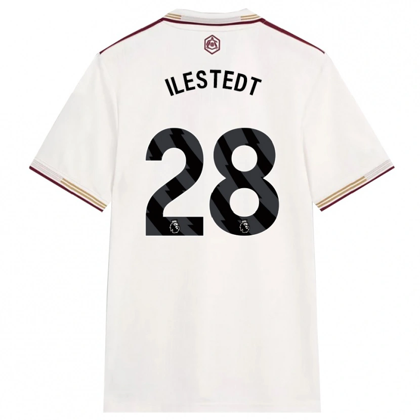Danxen Homem Camisola Amanda Ilestedt #28 Branco Sujo Borgonha Terceiro 2025/26 Camisa