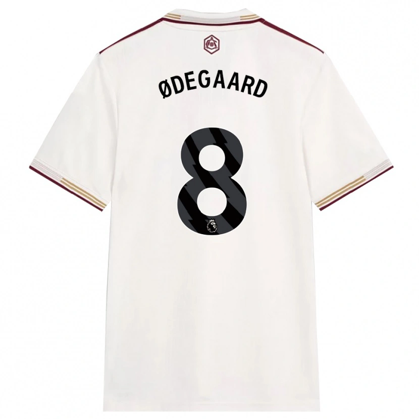 Danxen Homem Camisola Martin Ødegaard #8 Branco Sujo Borgonha Terceiro 2025/26 Camisa