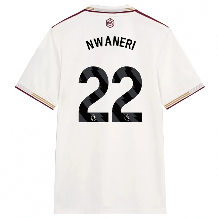 Danxen Homem Camisola Ethan Nwaneri #22 Branco Sujo Borgonha Terceiro 2025/26 Camisa
