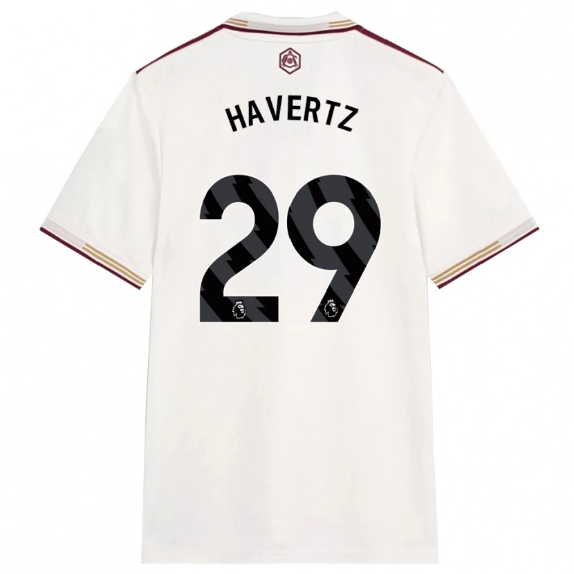 Danxen Homem Camisola Kai Havertz #29 Branco Sujo Borgonha Terceiro 2025/26 Camisa