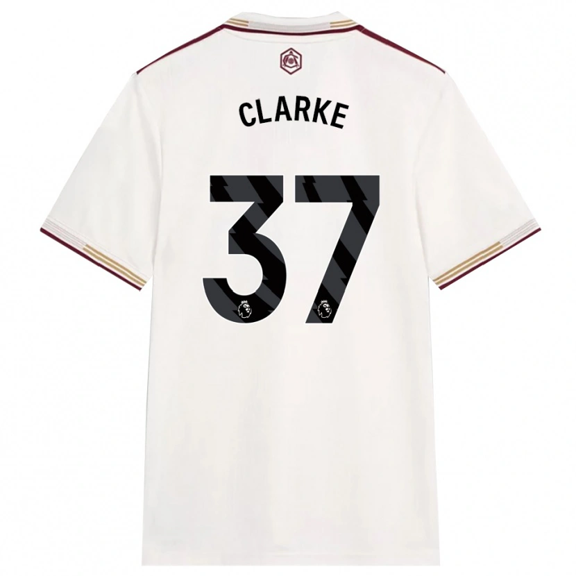 Danxen Homem Camisola Brayden Clarke #37 Branco Sujo Borgonha Terceiro 2025/26 Camisa