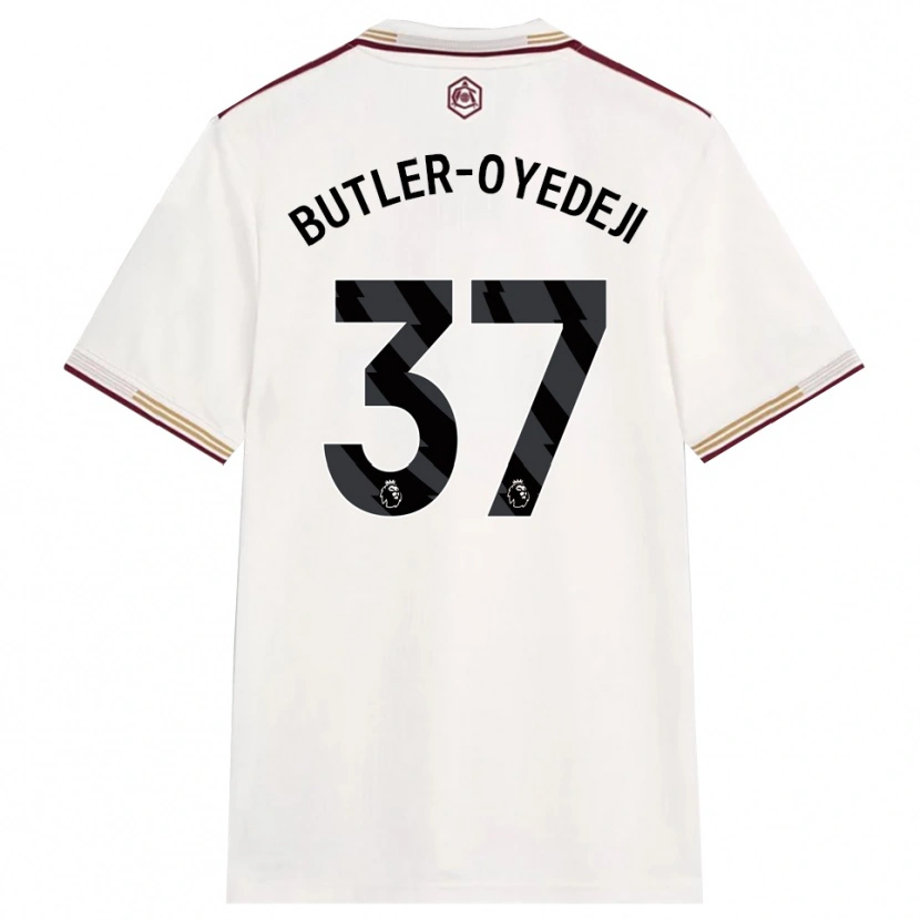 Danxen Homem Camisola Nathan Butler-Oyedeji #37 Branco Sujo Borgonha Terceiro 2025/26 Camisa