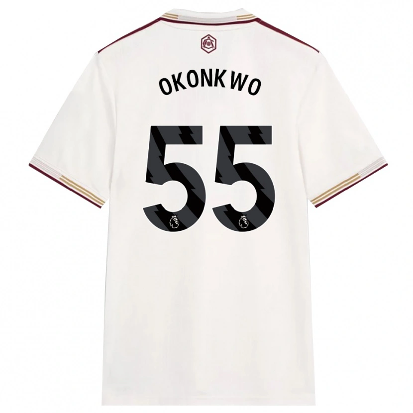 Danxen Homem Camisola Brian Okonkwo #55 Branco Sujo Borgonha Terceiro 2025/26 Camisa