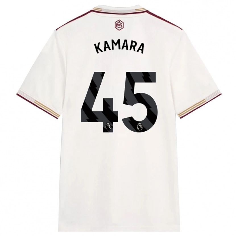 Danxen Homem Camisola Osman Kamara #45 Branco Sujo Borgonha Terceiro 2025/26 Camisa