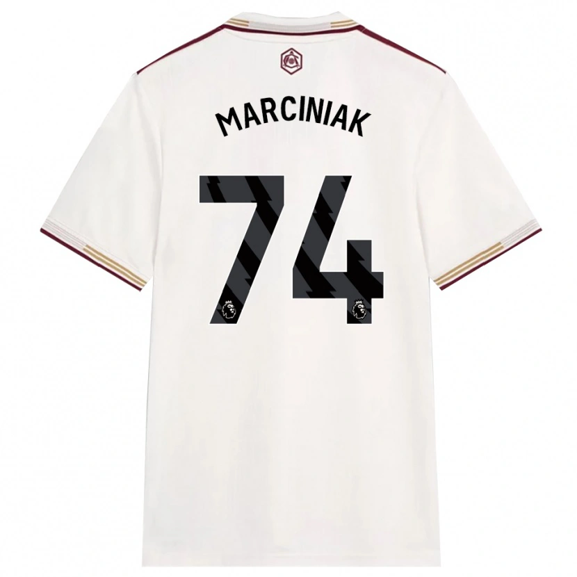 Danxen Homem Camisola Alex Marciniak #74 Branco Sujo Borgonha Terceiro 2025/26 Camisa