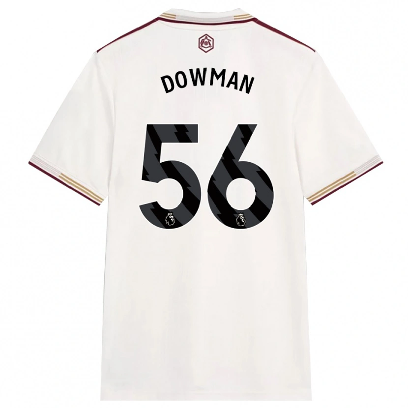 Danxen Homem Camisola Max Dowman #56 Branco Sujo Borgonha Terceiro 2025/26 Camisa