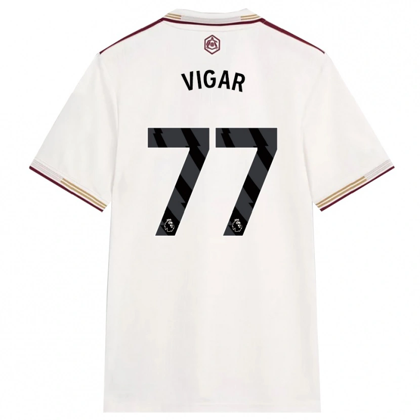 Danxen Homem Camisola Billy Vigar #77 Branco Sujo Borgonha Terceiro 2025/26 Camisa