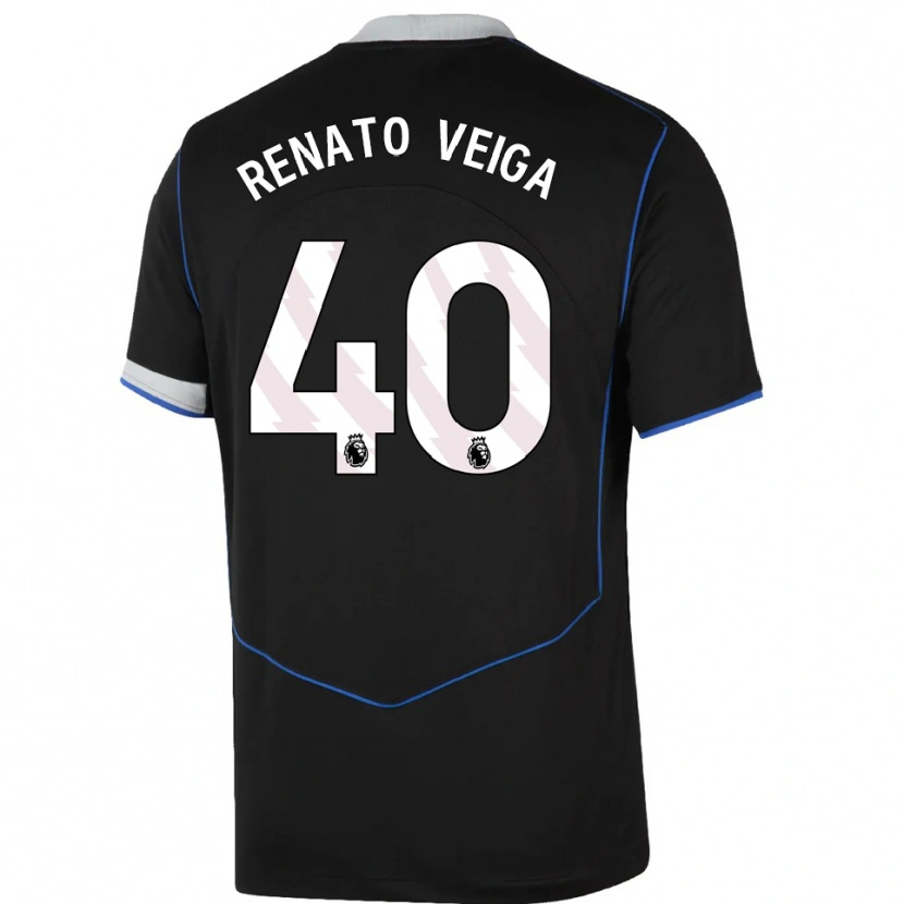 Danxen Homem Camisola Renato Veiga #40 Preto Azul Prata Terceiro 2025/26 Camisa