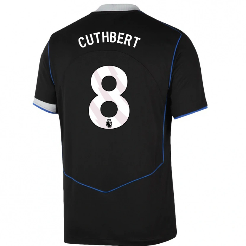 Danxen Homem Camisola Erin Cuthbert #8 Preto Azul Prata Terceiro 2025/26 Camisa