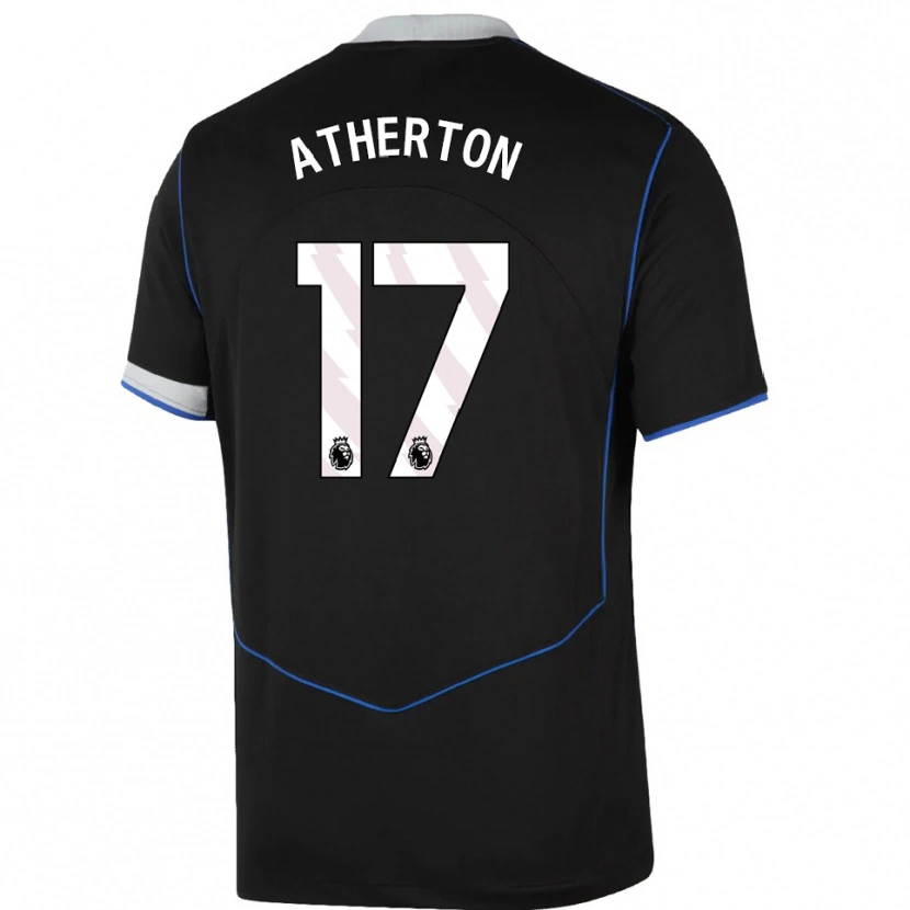 Danxen Homem Camisola Chris Atherton #17 Preto Azul Prata Terceiro 2025/26 Camisa