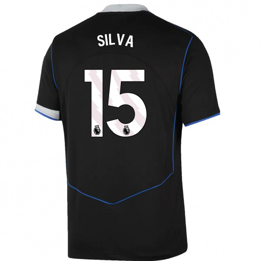 Danxen Homem Camisola Isaac Silva #15 Preto Azul Prata Terceiro 2025/26 Camisa